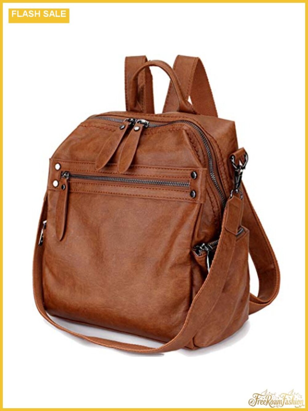 Faux Leather Women's Small Backpack Purse, Fits 9.7" iPad, 2 Ways Carry